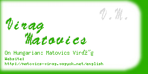 virag matovics business card